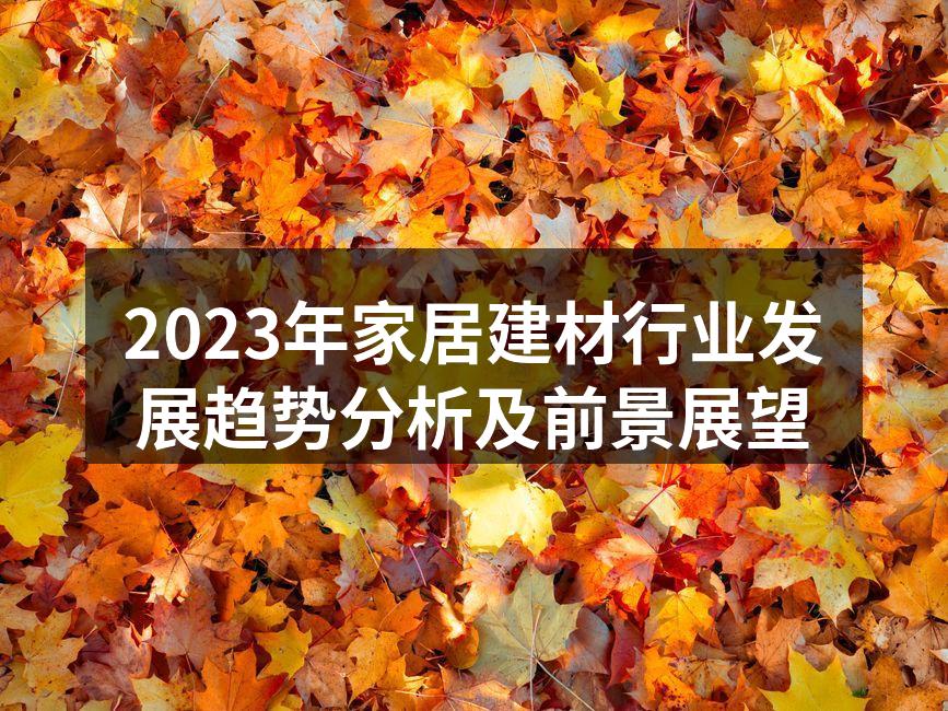 2023年家居建材行业发展趋势分析及前景展望